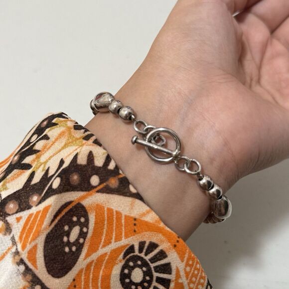 Vintage Sterling Toggle Clasp Bracelet - Picture 3 of 5